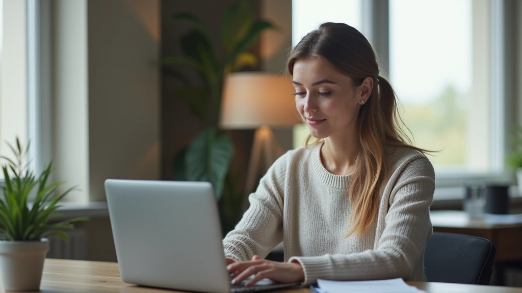 Osoba čita vodič na laptopu u udobnoj kancelariji s bilješkama na stolu